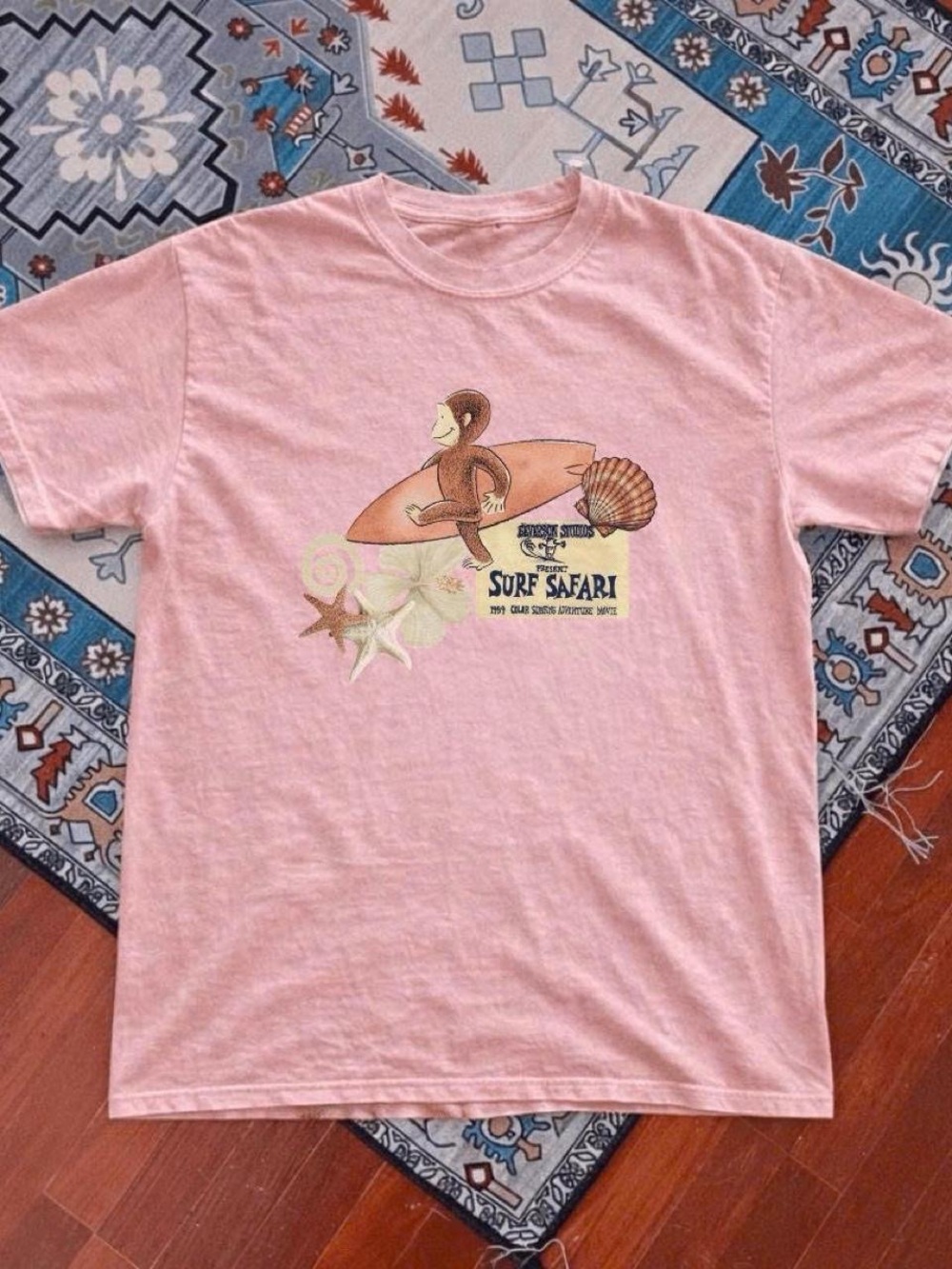 Gildan Pink Surf Safari Graphic Tee